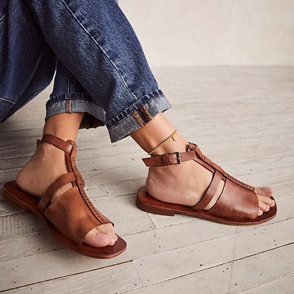 NEW IN BOX Free People's Long Weekend Leather Sandals Shoes Womens Boho Fashion - Picture 3 of 9